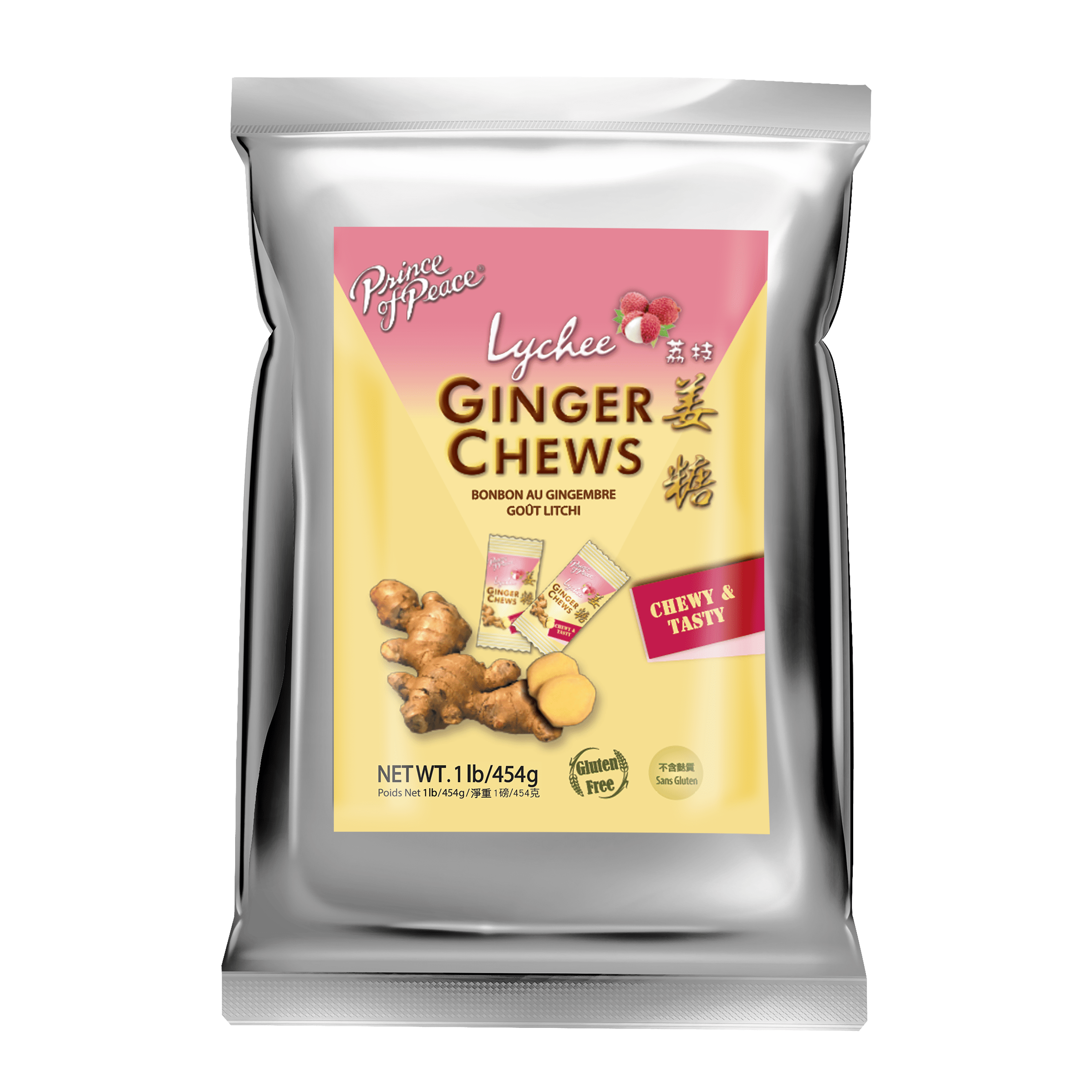 Prince of Peace Ginger Chews with Lychee, 1 lb. Candied Ginger