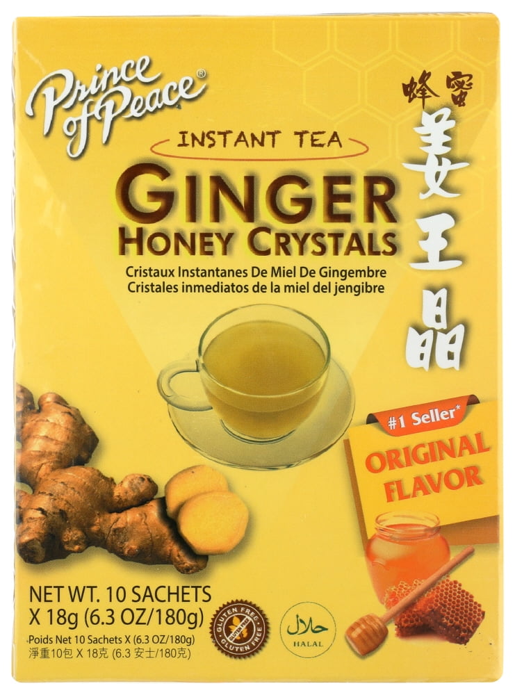 Prince of Peace Ginger Honey Crystals Instant Tea Bags, Gluten Free