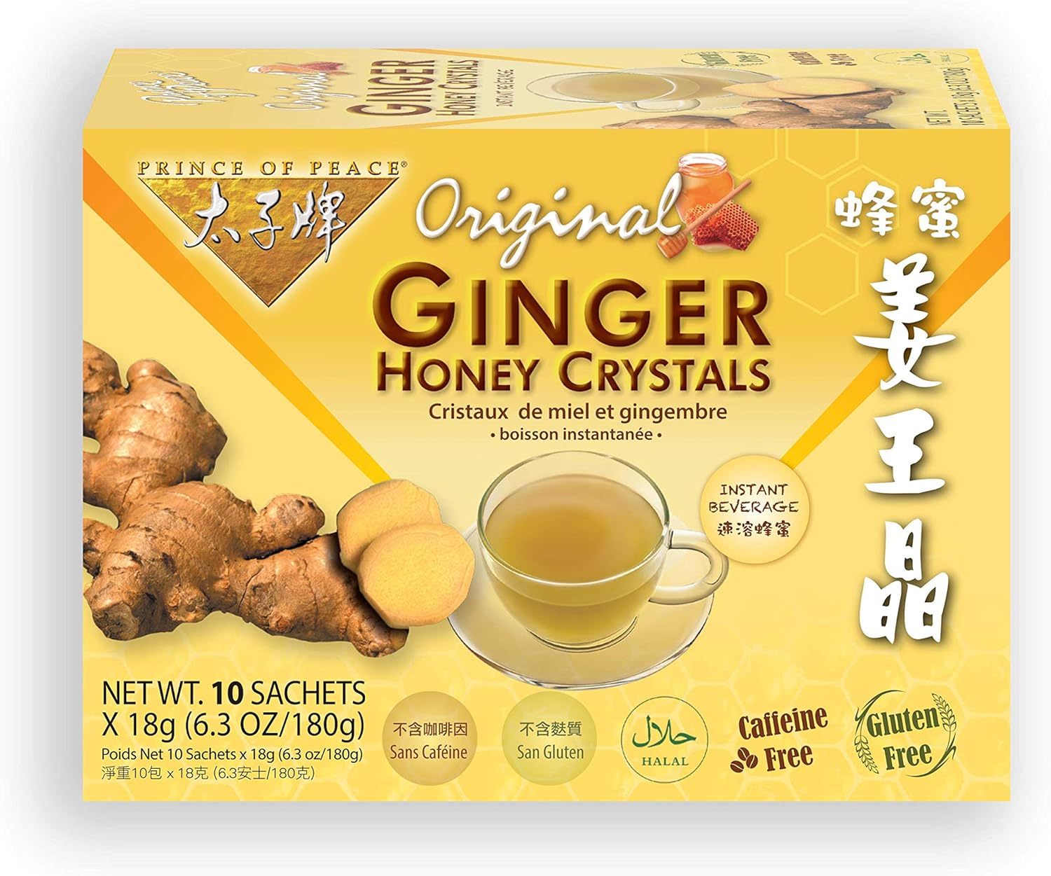 Prince of Peace Ginger Honey Crystals Original 10 Sachets Pack of 2
