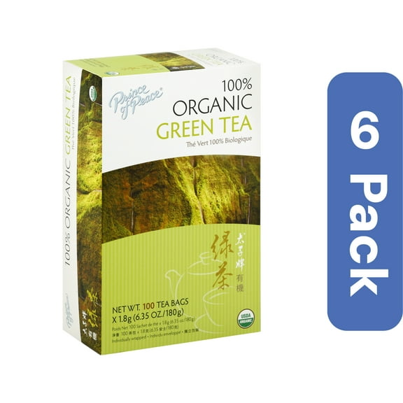 Prince of Peace Organic Green Tea 100 bags (Pack Of 6)