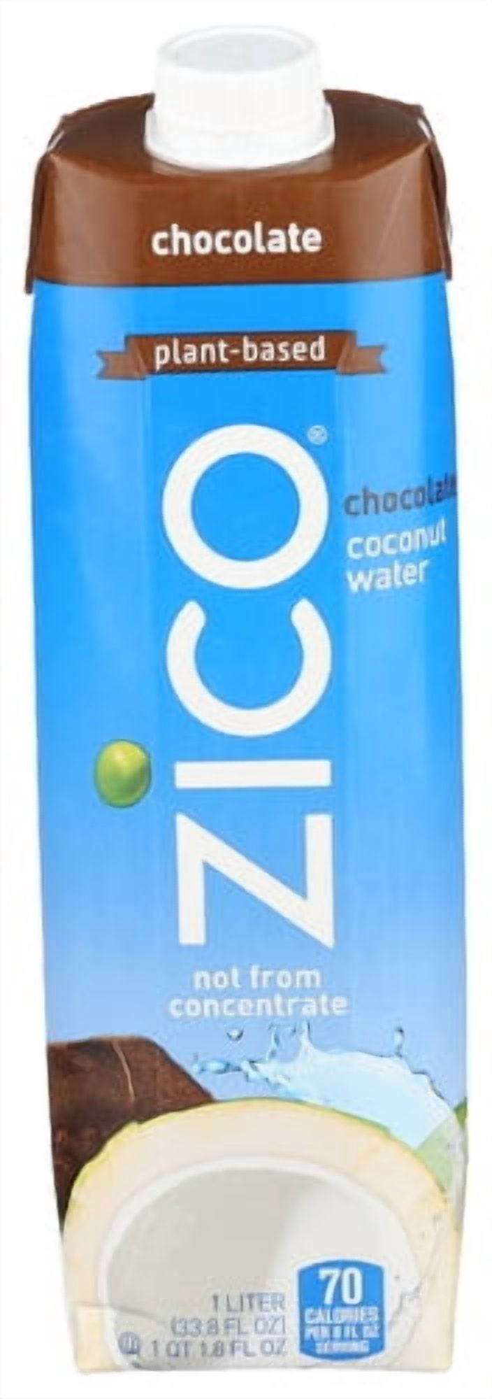 Pack of 12) ZICO Coconut Water Chocolate 33.8 fl oz - Walmart.com