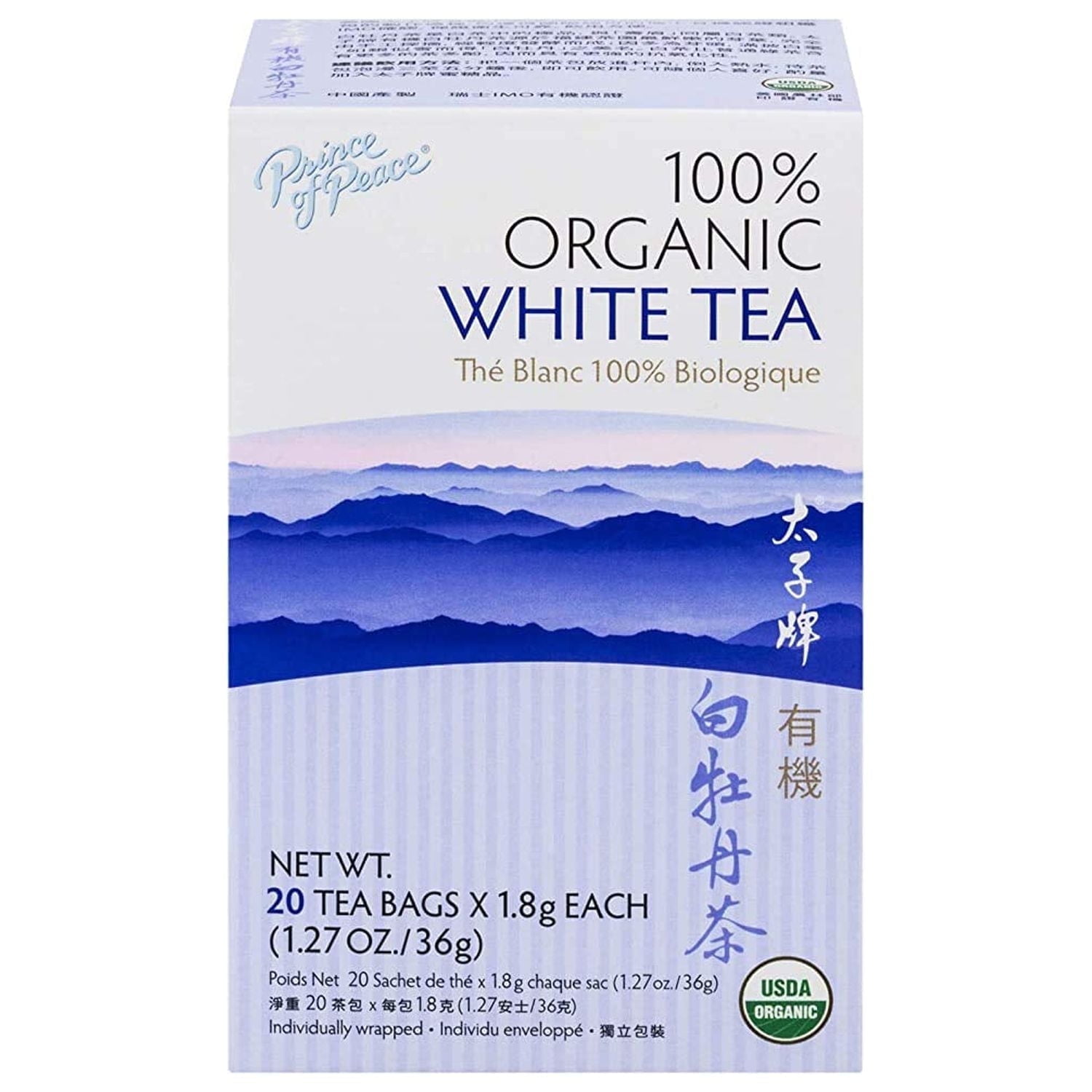 Prince of Peace Organic White Tea -- 20 Tea Bags Pack of 3