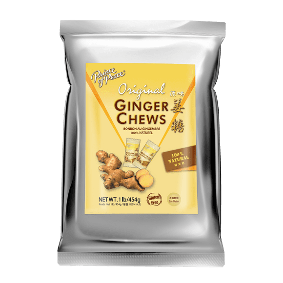 Prince of Peace Original Ginger Chews, 1 lb. Candied Ginger Candy Pack Ginger Chews Candy Natural Candy
