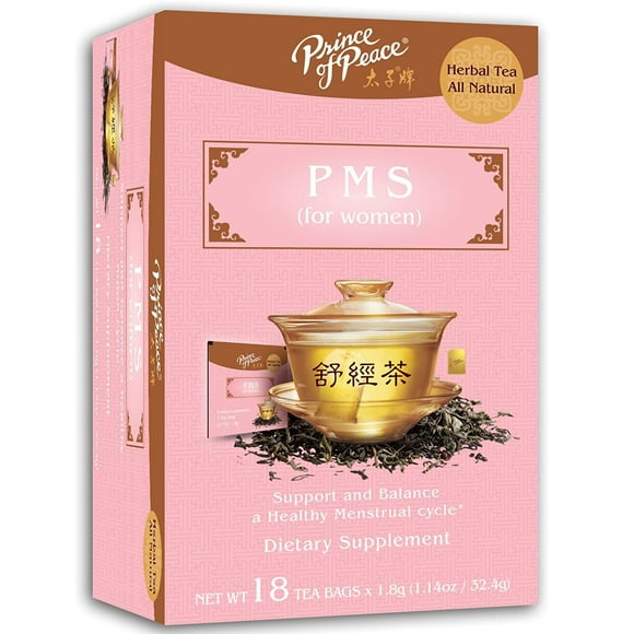 Prince of Peace PMS Tea, 18 Tea Bags – Herbal Tea for Menstrual Cycles – Relief from PMS Bloating & Cramping – Hormone