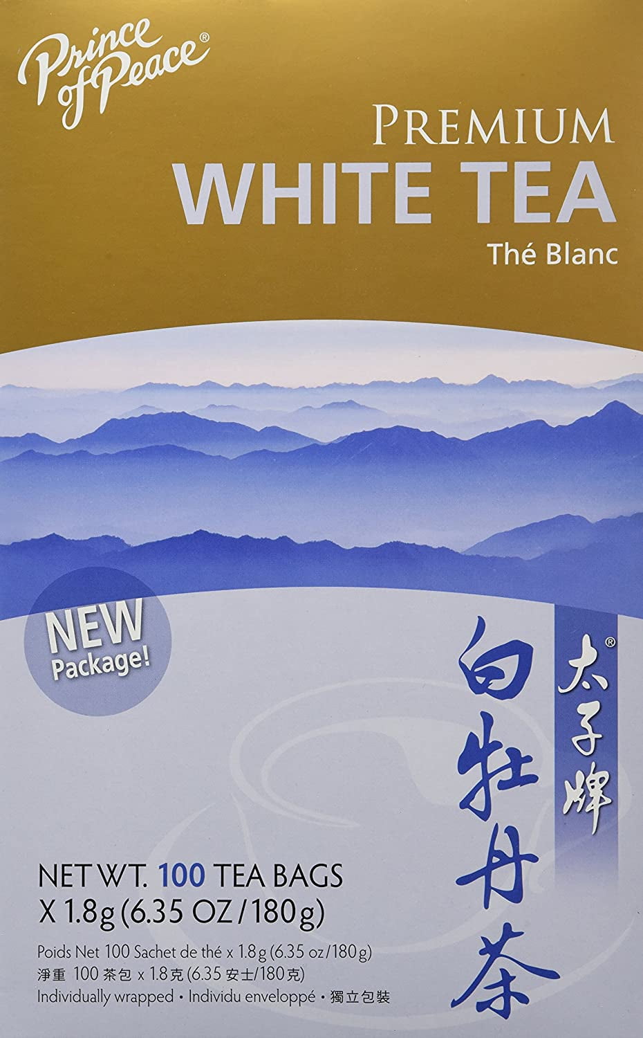 Prince of Peace Premium White Tea, 100 Tea Bags White Tea Bags