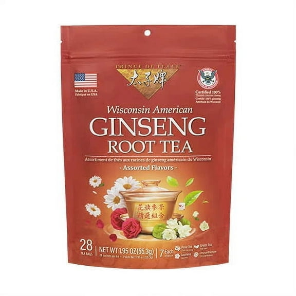 Prince of Peace Wisconsin American Ginseng Assorted Root Tea, 28 tea bags