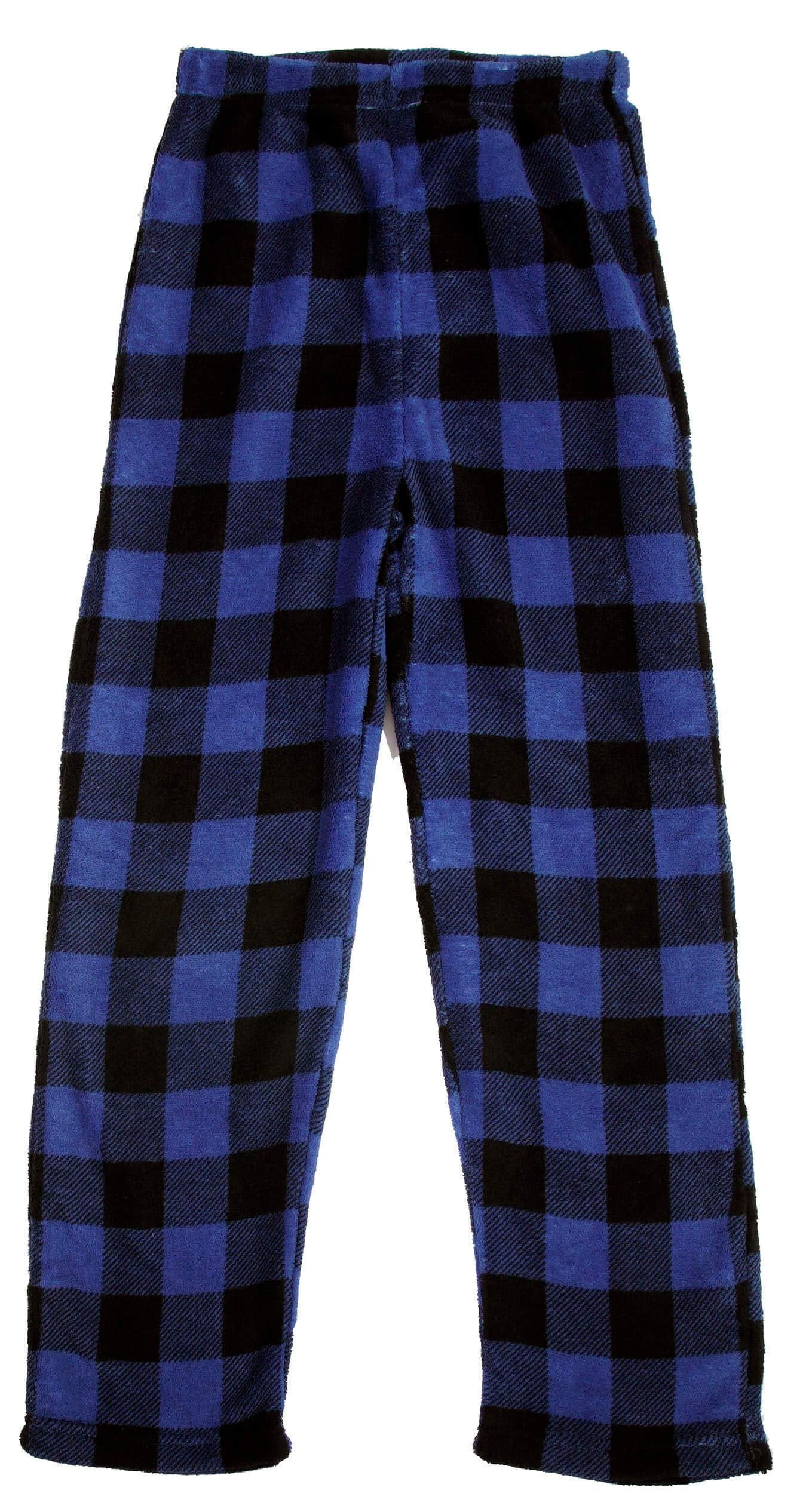 PRINCE OF SLEEP Plush Pajama Pants - Fleece PJs for Boys (Red Buffalo Plaid  Jogger, 14-16 Years) 