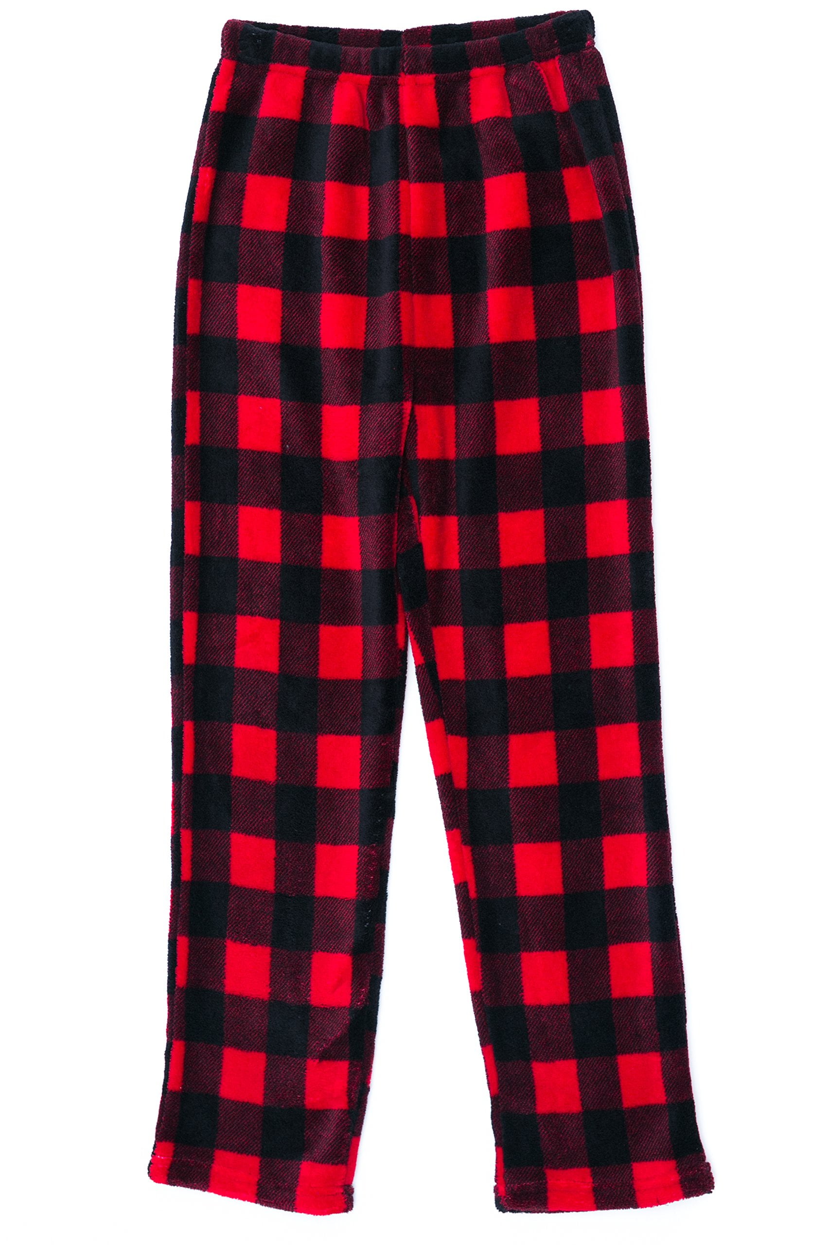 Prince of Sleep Boys' Plush Fleece Pajama Pants - Warm and Cozy Sleepwear  (Red - Buffalo Plaid, 5-6 Years)