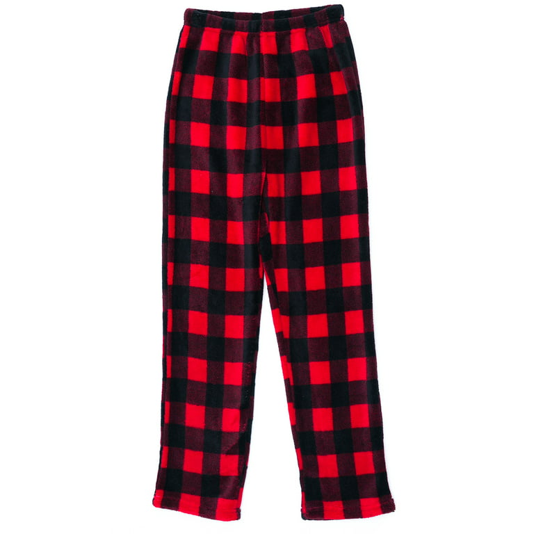 Prince of Sleep Boys' Plush Fleece Pajama Pants - Warm and Cozy Sleepwear  (Red - Buffalo Plaid, 5-6 Years) 