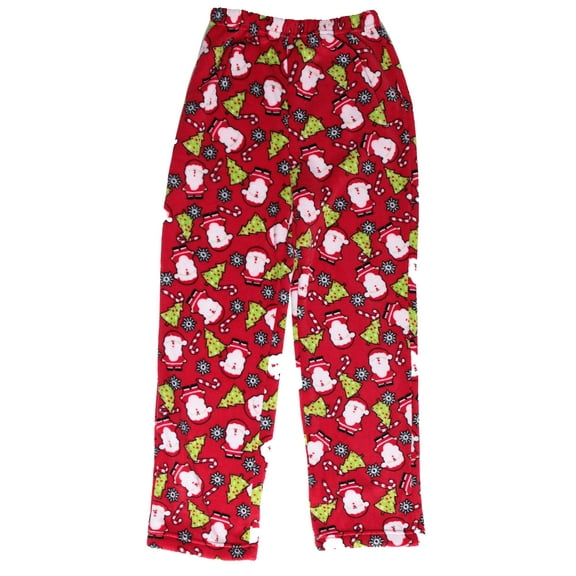 Prince of Sleep Boys' Plush Fleece Pajama Pants - Warm and Cozy Sleepwear (Red Tossed Holiday, 14-16 Years)