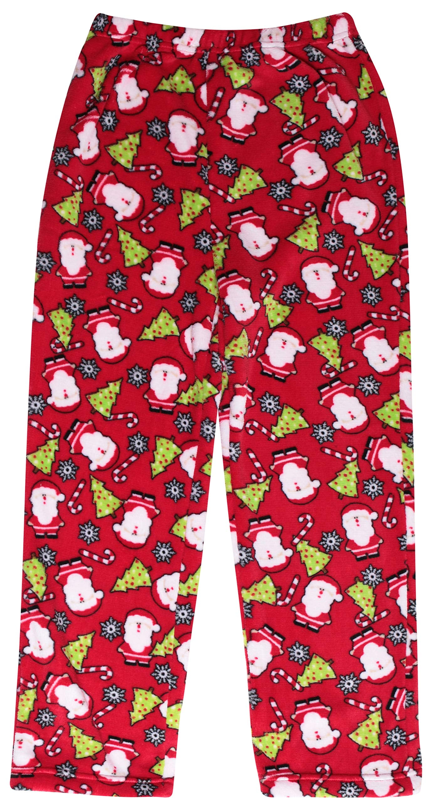 Prince of Sleep Boys' Plush Fleece Pajama Pants - Warm and Cozy Sleepwear  (Red Tossed Holiday, 5-6 Years)