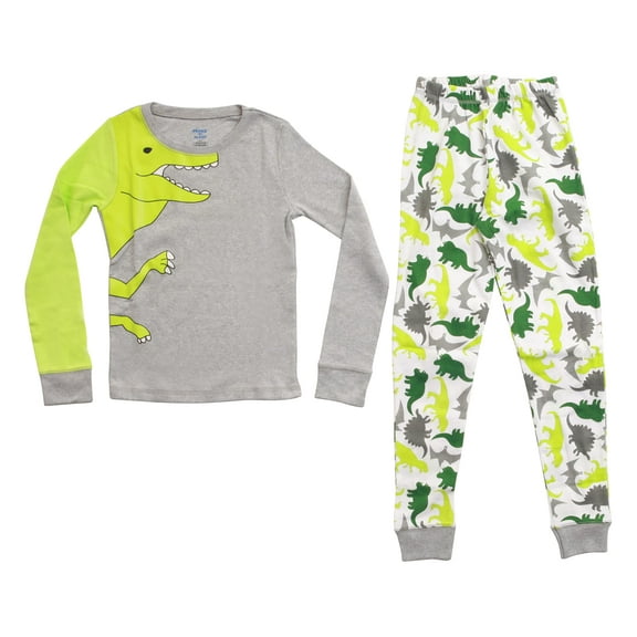 Prince of Sleep Cotton Pajamas Sets for Boys 34503-10610-10-12 (White - Dino, 14-16 Years)