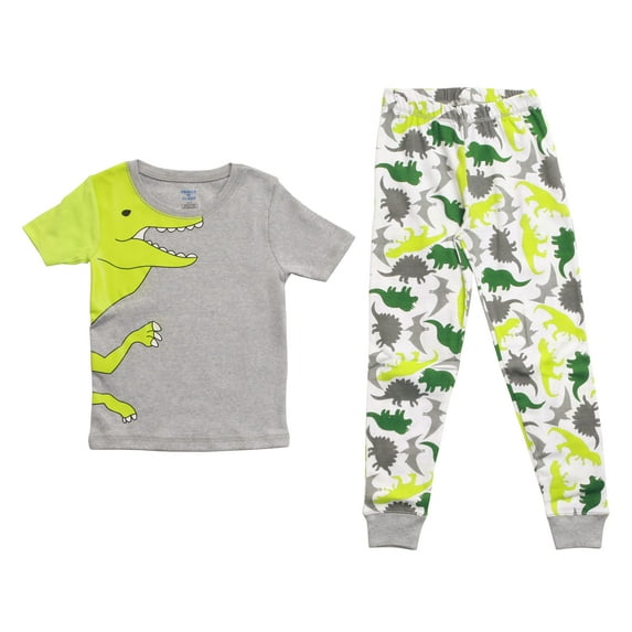 Prince of Sleep Cotton Pajamas Sets for Boys 34716-NEW-10610-10-12 (White - Dino, 5-6 Years)