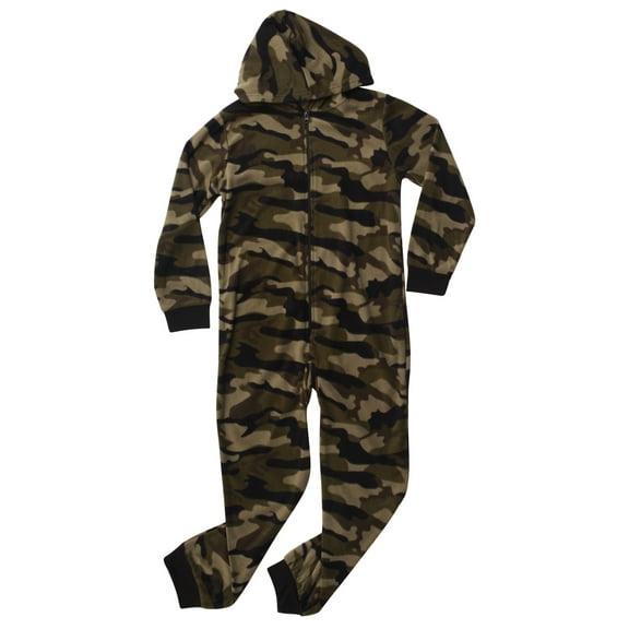 Prince of Sleep Jumpsuit for Kids Pajamas (Camouflage Green, 14-16)