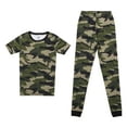 thumbnail image 1 of Prince of Sleep Pajamas for Boys Snug-Fit Cotton Boys PJ Set Short Sleeve Tee & Jogger Pant (Green - Camo Short Sleeve With Pant, 10-12 Years), 1 of 3