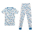 thumbnail image 1 of Prince of Sleep Pajamas for Boys Snug-Fit Cotton Boys PJ Set Short Sleeve Tee & Jogger Pant (White - Spaceman Rocket Short Sleeve With Pant, 8 Years), 1 of 3
