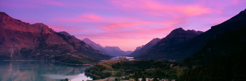 Prince of Wales Hotel in Waterton Lakes National Park Alberta Canada Canvas Art - Panoramic Images (6 x 18)