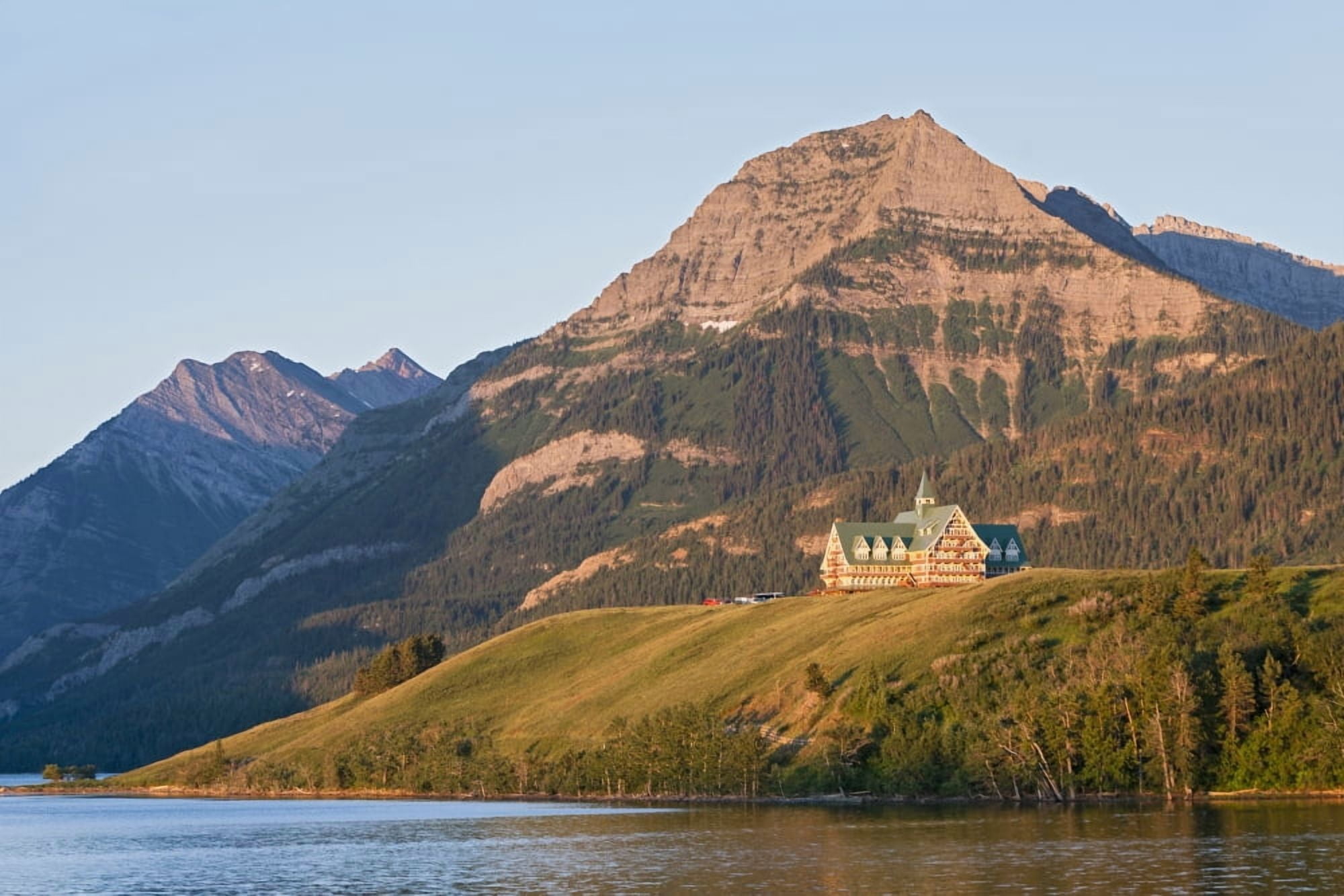 Prince of Wales Hotel near Waterton Lake Waterton Lakes National Park Alberta Canada Canvas Art - Carl Bruemmer Design Pics (38 x 24)