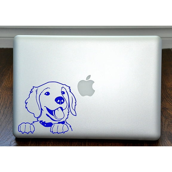 Prince the Golden Retriever Blue Decal for 13" Macbook