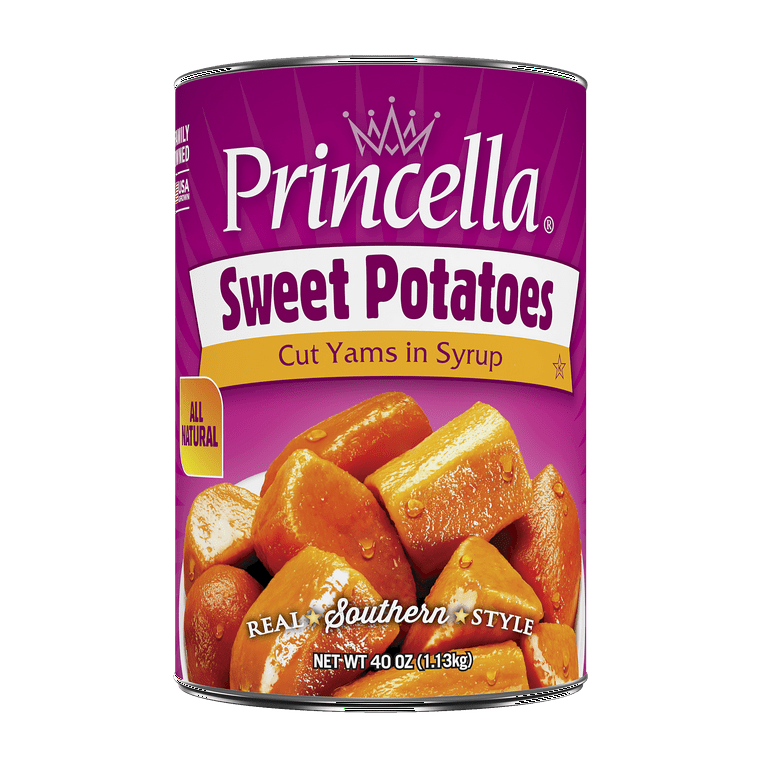 Princella Sweet Potatoes Cut Yams in Syrup, 40 oz, Gluten
