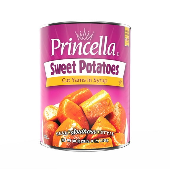 Princella Sweet Potatoes Cut Yams in Syrup, 40 oz., Can