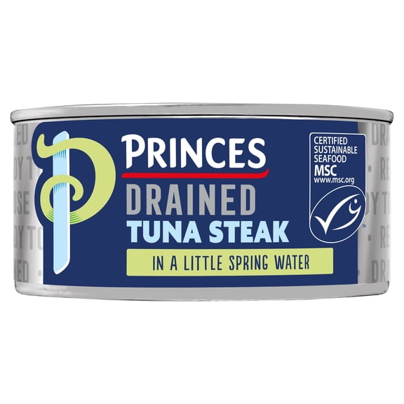 Princes Drained Tuna Steak In Spring Water 110G, Imported from Britain