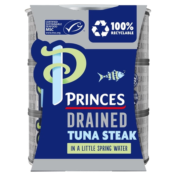Princes Drained Tuna Steak In Spring Water 3X110g, Imported from Britain