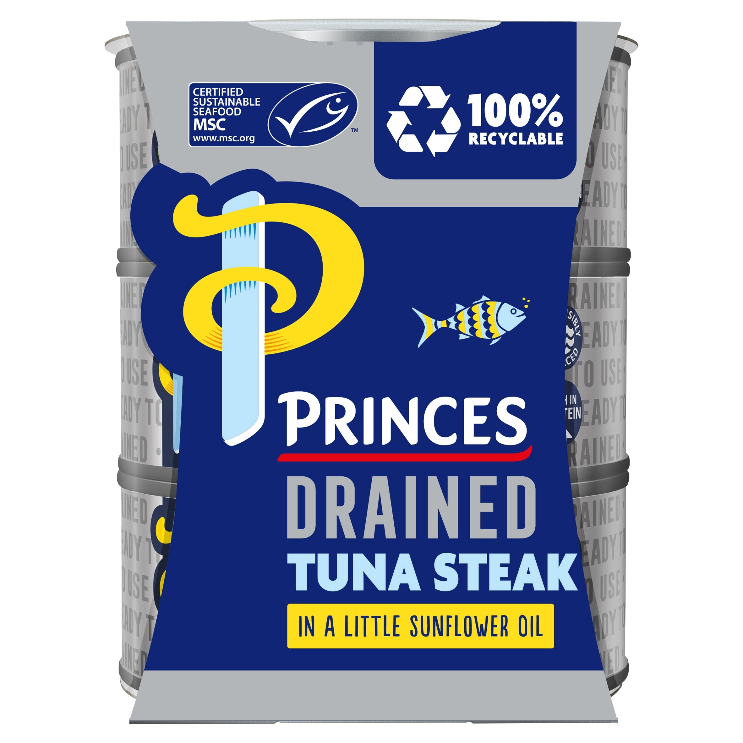 Princes Drained Tuna Steak In Sunflower Oil3x110g, Imported from Britain