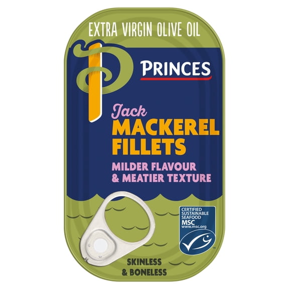 Princes Jack Mackerel Fillets In Extra Virgin Olive Oil 125G, Imported from Britain