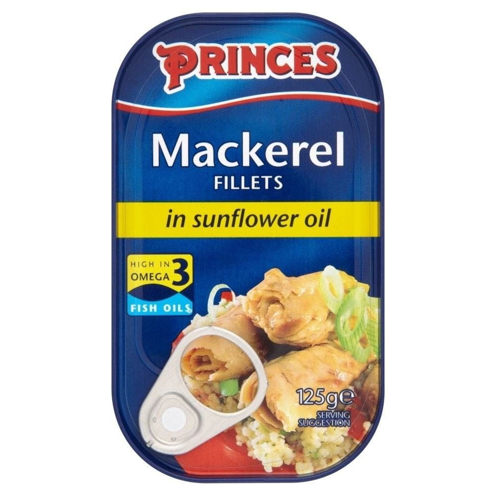 Princes Mackerel Fillets in Sunflower Oil 125g Pack of 2