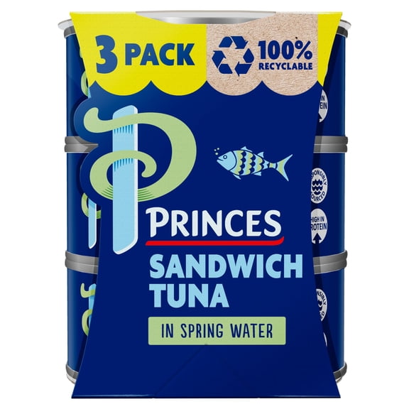 Princes Sandwich Tuna in Spring Water 3 x 140g, Imported from Britain
