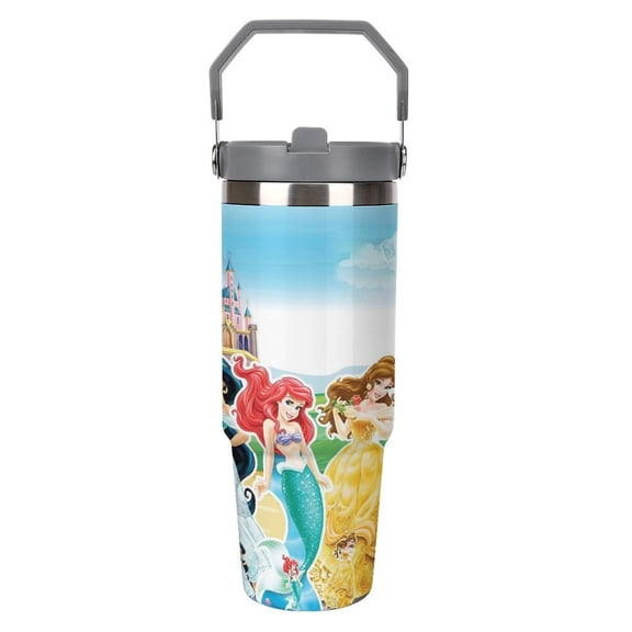 Princes Tumbler with Lid 30Oz Water Cup Vacuum Insulated Water Bottle Reusable Insulated Stainless Steel tumbler for Water Coffee