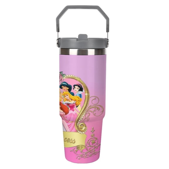 Princes Tumbler with Lid 30Oz Water Cup Vacuum Insulated Water Bottle Reusable Insulated Stainless Steel tumbler for Water Coffee