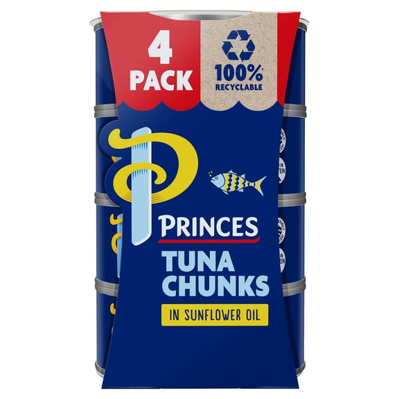 Princes Tuna Chunks In Sunflower Oil 4X145g, Imported from Britain