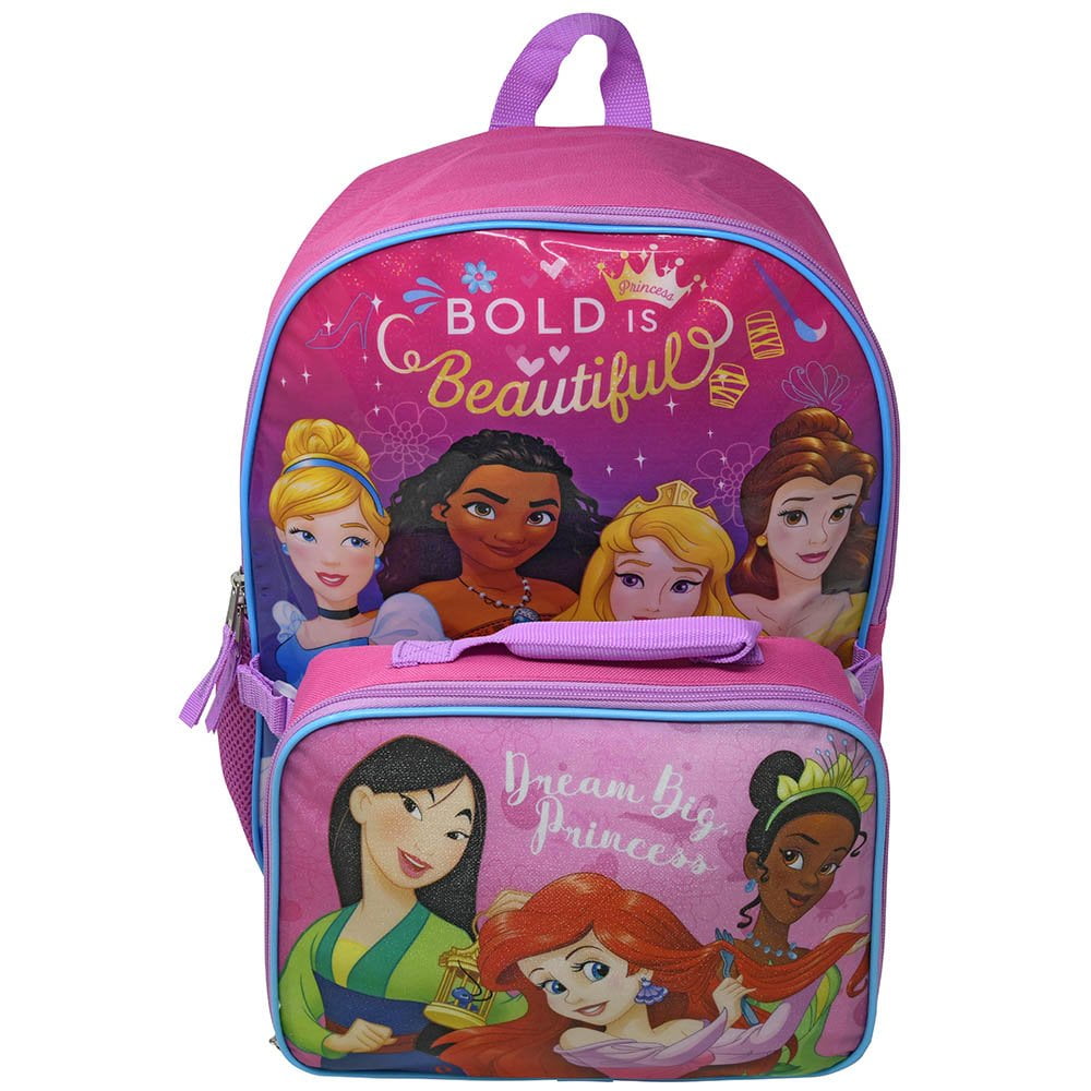 Disney Girl's Princess Moana 16 Backpack W/ Detachable Lunch Box 