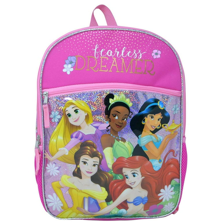 Disney Girls Princess Backpack for School with Front Pocket 16