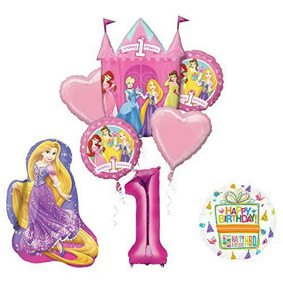 Princess 1st Birthday Party Supplies Rapunzel Tangled Balloon Bouquet Decorations