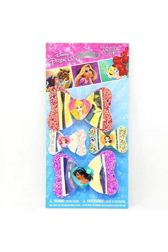 Princess 4pk Hair Bow on Card