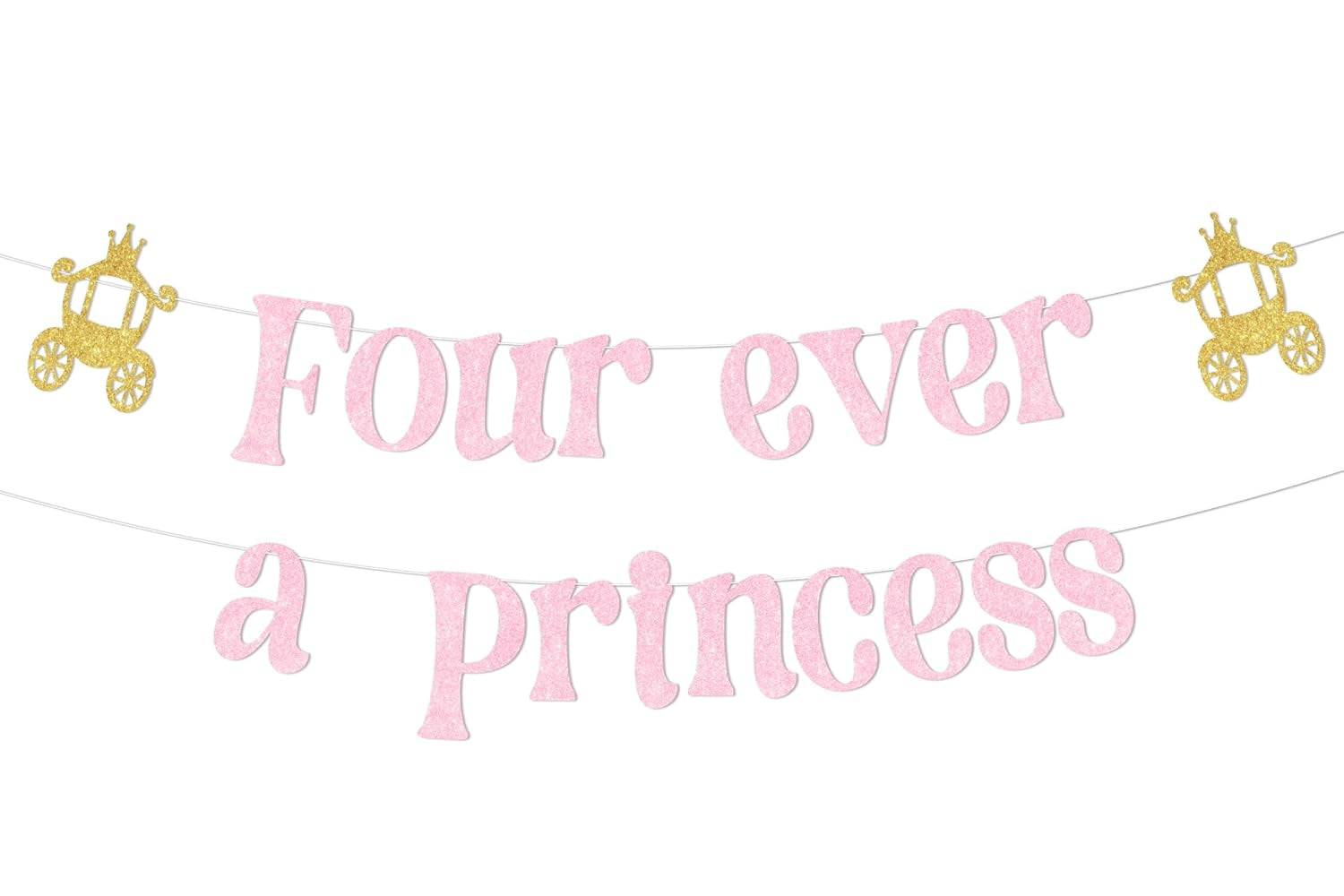 Princess Party Decorations 4 Year Old Four Ever A Princess Birthday Decorations - Pink 4th Birthday Party Supplies Kit With Backdrop Fourever A - View #4
