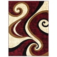 thumbnail image 1 of Princess 5x7  Geometric Swirl Abstract Area Rug 808 in Cream  Burgundy, 1 of 6