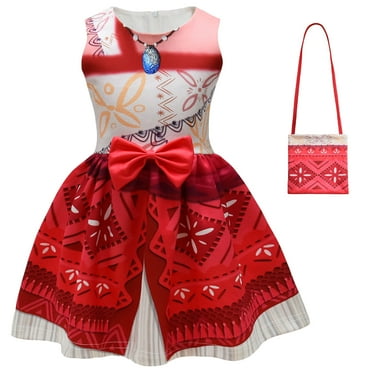 Princess Adventure Ocean Costume for Girls Toddler Sleeveless Dress with Bag for 3-4T