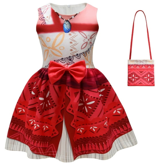 Princess Adventure Ocean Costume for Girls Toddler Sleeveless Dress with Bag for 3-4T