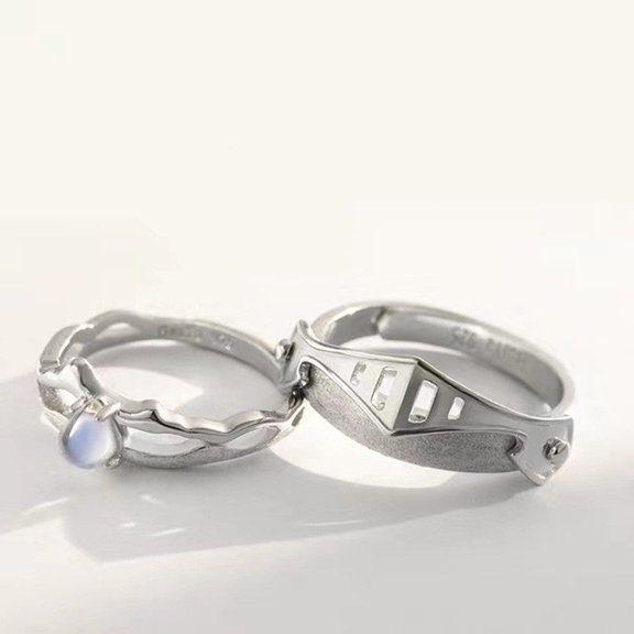 Princess And Knight Folding Ring Material White Copper Plating Size Adjustable Opening Princess And Knight Folding Ring