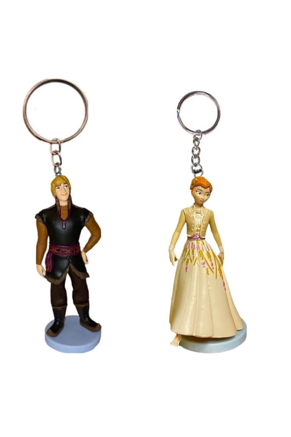 Princess Anna Ivory Gown & Kristoff Key Ring Keychain PVC Charm Figure Ornament New