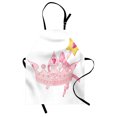 thumbnail image 1 of Princess Apron Crown and Magic Wand for true Princess Ribbon Golden Antique Artwork Print, Unisex Kitchen Bib Apron with Adjustable Neck for Cooking Baking Gardening, Pale Pink Yellow, by Ambesonne, 1 of 3