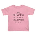 thumbnail image 1 of Princess Are Born In December Funny Toddler T-Shirts for Boys Girls (Pink, 5/6T), 1 of 5