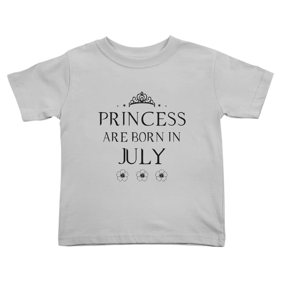 Princess Are Born In July Funny Toddler T-Shirts for Boys Girls (Gray, Youth S)