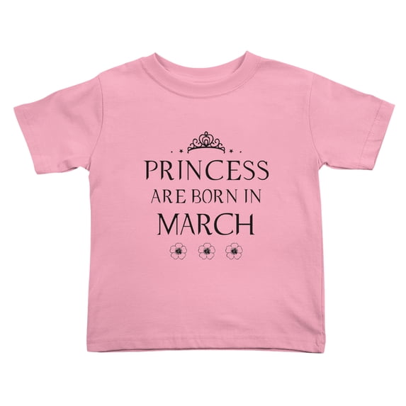 Princess Are Born In March Funny Toddler T-Shirts for Boys Girls (Pink, Youth L)