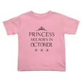 thumbnail image 1 of Princess Are Born In October Funny Toddler T-Shirts for Boys Girls (Pink, Youth L), 1 of 5