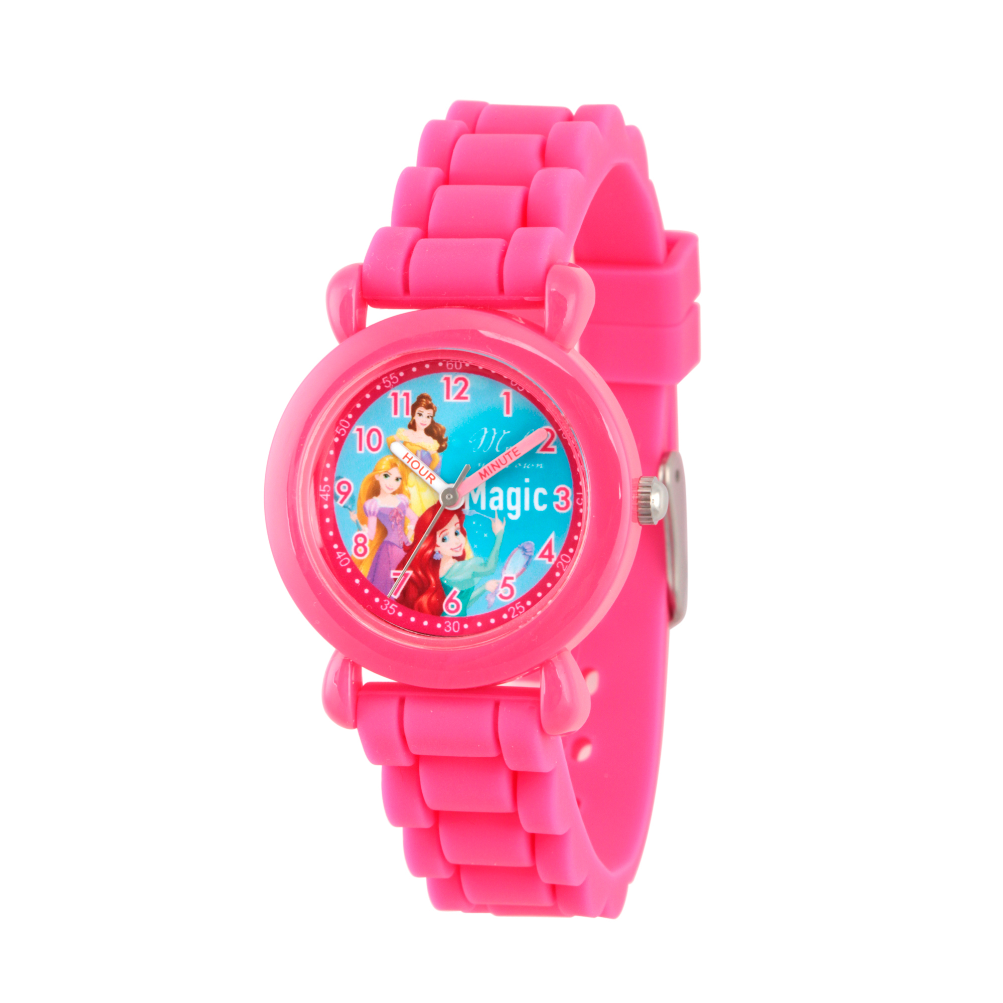 Princess Ariel, Belle and Rapunzel Girls' Pink Plastic Time Teacher ...